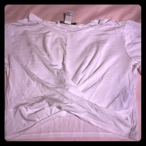 Forever 21 Cropped off white flared sleeve top